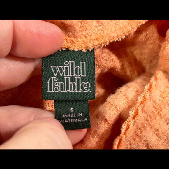 Wild Fable Long Sleeve Waffle Knit Crop Pullover Top/Sweater Peach Size S - NWT - Picture 9 of 15